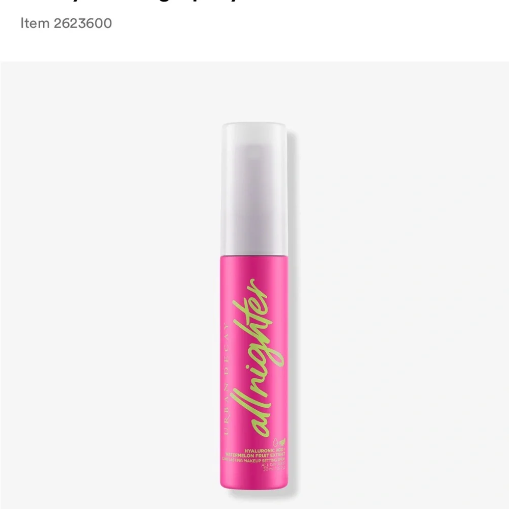 Urban Decay Travel Size All Nighter Hyaluronic Acid Dewy Setting Spray
